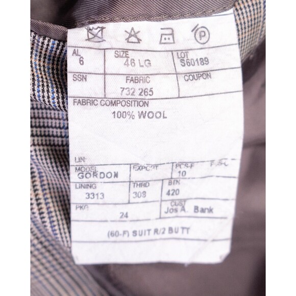 Jos A Bank Blazer Sz 46L Houndstooth Sports Coat Suit Jacket Wool 2 Button EUC - Picture 11 of 14